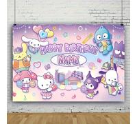 TEMU de Temático de Sanrio y Kuromi con /Texto en 2D - Decoración de con , Tela de Vinilo Duradera para Decoración de Habitación, Suministros para Fiestas, No Necesita Electricidad, Fácil de , 2D