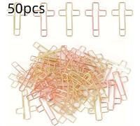 TEMU Decoración de Habitación - 50 Piezas de Clips de Papel en Oro y , Clips de Papel Metálicos para Archivos, Organización de Notas, Oficina y Material Escolar