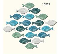 TEMU Decoración de Pared de Peces Coloridos 2D - Juego de 10 Adornos Colgantes de Madera con Tema Oceánico, Ideal para Sala, Casa de Playa o Vista | Mural | Fácil Instalación, Decoración de , 2D