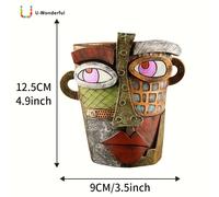 TEMU Decoración vintage para interiores y exteriores con un macetero de cara en estilo abstracto. Regalo de jardinería, decoración para el hogar
