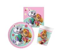 TEMU Decoraciones de mesa Paw Patrol para 8 , juego de , 8 platos de 20 cm, 8 vasos, 20 servilletas, platos, vasos y servilletas de papel Paw Patrol, 36 piezas