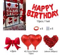 TEMU Decoraciones de , pancarta de y globos de película con , artificiales, kit de globos con forma de , adecuado para fiestas de , , propuestas, decoración para del Día de San Valentín