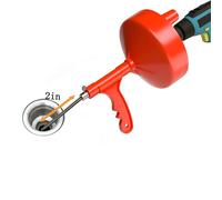 TEMU Desatascador de drenaje, removedor de obstrucciones con adaptador para taladro, serpiente de fontanería flexible de 25 pies, uso manual motor para cocina, baño y lavabo de ducha