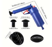 TEMU Desatascador Manual Fácil de Usar - Desatascador de Presión de Aire para Inodoros, Limpiador de Bomba Sin para Bañeras, Duchas, Fregaderos y Cocinas, Tubos de Drenaje, Alcantarillado