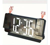 TEMU Despertador LED de proyección, reloj despertador electrónico con reloj digital de , reloj despertador de proyección de pared