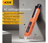 TEMU Detector de Voltaje VICTOR 90V- AC, Probador de Voltaje para Detección de Cable de /Cable , Probador de Voltaje sin con Linterna y Alarma de , Localizador de Punto de de Cable