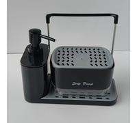 TEMU Dispensador automático de jabón para platos, no requiere pilas, bomba manual, estación de de platos para cocina comercial, esponja con jabón