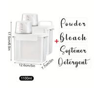 TEMU Dispensador de lociones, 2 piezas Contenedor vacío rellenar para detergente en polvo y suavizante de lavandería con asa para almacenamiento y organización del cuarto de