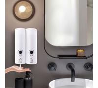 TEMU Dispensador recargable de champú y acondicionador de 2/3 X 10Oz - Botella con bomba de plástico a prueba de fugas para gel de baño, loción y jabón - Ideal para la organización del baño