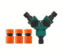 TEMU Distribuidor de manguera de jardín con conector de manguera de jardín de 1/2 , con adaptador de manguera con válvula de para control de flujo de riego