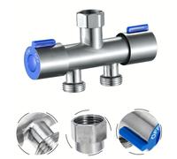 TEMU Divisor de agua de cabezal para grifo, adaptador de manguera desviadora de agua de acero inoxidable, fácil de instalar para grifo exterior