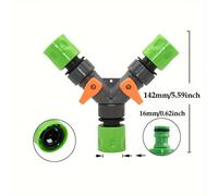 TEMU Divisor Y de 2 Vías, Conector de Manguera de Jardín de 16 mm, Ajustable para Empalmes de , Accesorios de Riego de Plástico para Estándar de de Europa y América