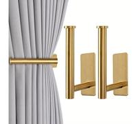 TEMU dorados para cortinas, ganchos con cordón para colgar cortinas en la pared, ideales para , dormitorio, oficina, hotel
