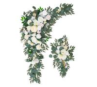 TEMU Dos Arreglos de Flores Artificiales Blancas para Decoraciones de y Drapeados , Utilizados para Árboles de y Decoración de Árboles de Recepción.