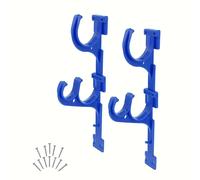 TEMU Dos colgadores de para exteriores de PVC con ganchos telescópicos de , diseñados para postes de piscina, cepillos de red y mangueras de jardín - Hechos de plástico duradero.
