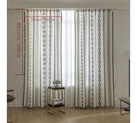 TEMU Dos Cortinas Geométricas Negras con Borlas para la Cocina y el Dormitorio, Cortinas Modernas de Estilo para Ventanas de Estar, Baño, Oficina y Decoración del Hogar