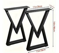 TEMU Dos patas de mesa de metal de resistencia, adecuadas para bancos de comedor y mesas de , patas de taburete de hierro negro industrial