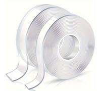 TEMU Dos rollos de cinta adhesiva cara resistente, que 20 pies, tiras transparentes para montaje, cinta de póster removible adecuada para el hogar, , el coche y aplicaciones al