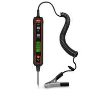 TEMU El probador de voltaje automotriz POROMETISTO VT01A es un multímetro digital multifuncional que mide la tensión CC de 0.8 a 100V. con un cable de flexible de 1.9M y pinzas de de 2 cm