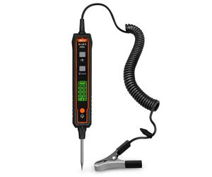 TEMU El probador de voltaje automotriz POROMETISTO VT01A es un multímetro digital multifuncional que mide la tensión CC de 0.8 a 100V. con un cable de flexible de 1.9M y pinzas de de 2 cm