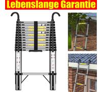 TEMU Escalera telescópica portátil de 5,2 extensión para con barra estabilizadora y ganchos desmontables, escaleras plegables extensibles portátiles multiusos, escalera plegable de resistencia