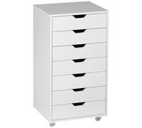 TEMU Escritorio móvil Vinsetto Caisson, mobiliario de oficina con 7 cajones - Organizador de documentos para formato A4 o Carta, 47,5 L X 39, 90 H cm, .