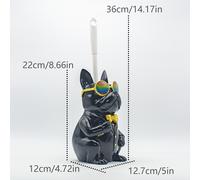 TEMU Escultura de Perro Sr. Decoración para Baño Soporte para Cepillo de Baño, Soporte de Cepillo de Baño de Resina con Forma de Animal y Cepillo de Plástico Compacto, Adiciones para Baño para Inodoro