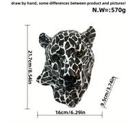TEMU Escultura Decorativa de Pared con Cabeza de Leopardo y Negro, Estatua de Animal de Resina, , Oficina, Pasillo, Pared de , Bar, Estatua Colgante Decorativa, No Requiere Electricidad