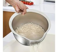 TEMU Escurridor de cocina y cubeta de fregadero multifuncional, resistente y duradero, para enjuagar granos, , con lateral perforado y inclinado para el drenaje