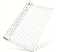 TEMU Escurridor de platos plegable con cubierta de silicona, diseñado para colocarse sobre el fregadero. escurridor antideslizante es versátil para uso en la cocina y .