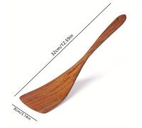 TEMU Espátula de Madera de Acacia Premium con Mango Largo - Antiadherente, para Cocinar y Servir Fácilmente