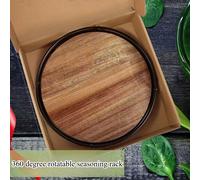 TEMU Especiero de cocina - Giratorio , combinación de madera y hierro, resistente y duradero, estante de cocina de madera, organizador de especias de cocina, estante de almacenamiento de sobremesa