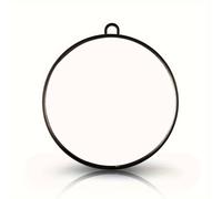 TEMU Espejo de maquillaje de tocador de 1 pieza para mujer, soporte de plástico de con asa circular para cosméticos de escritorio o de salón, portal cepillos de ducha con gancho, esenciales de viaje