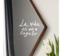 TEMU Espejo de Maquillaje " Es un Regalo", Adhesivos para Habitación, Baño, Puerta, Ventana, Pared, Decoración del Hogar, Adhesivos para Coche