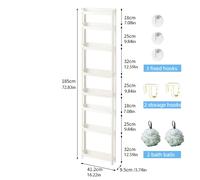 TEMU Estante de almacenamiento de plástico ultra delgado de 8 niveles, , organizador de pie versátil para baño, cocina y detrás de , fácil montaje, sin tubos de metal, estantes, estante de pie