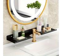 TEMU Estante de Baño, Estante de Pared sin Taladro para Lavabo, Estante de Almacenamiento en la Pared para Inodoro, Lavabo y Espejo, Estantes