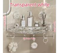 TEMU Estante de esquina de plástico transparente para mascotas con ganchos de , acabado mate, organizador de pared para baño con fuerte para baño, dormitorio, estudio, cocina