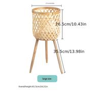 TEMU Estante de flores tejido de bambú para interiores estilo nórdico, soporte de flores de madera, estante para plantas de suelo para , macetero para flores de