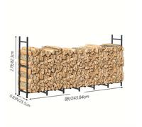 TEMU Estante de Leña Versátil para Interior/Exterior - Soporte de Troncos de Metal Resistente para y Almacenamiento, Montaje Fácil, para Chimeneas, Pits de Jardín y Más, de Jardín