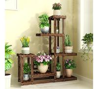 TEMU Estante de madera para flores, soporte para plantas de 5 niveles, estante esquinero de almacenamiento para interior, exterior, patio,