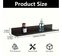 TEMU Estante flotante, almacenamiento para baño, instalación con taladro, material de aluminio, montaje en pared, . para cocina, estudio, baño, estantes flotantes