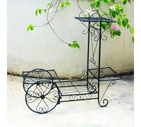 TEMU estante flotante tipo carrito para macetas de jardín de metal, macetero fácil para plantas de barandilla, adornos para el hogar en , soporte artístico para flores