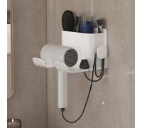 TEMU Estante Multifuncional para Secador de Pelo, Estante de Almacenamiento de Pared para Dormitorio y Baño sin Taladro, Estanterías