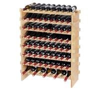 TEMU Estante para vino modular apilable para 72 botellas de VEVOR con estructura de bambú de 8 niveles
