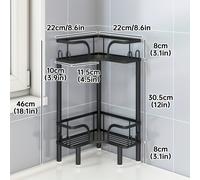 TEMU Estantería triangular de esquina para baño, 1 pieza, estante de almacenamiento multicapa para baño, organizador para ducha para artículos de baño, estante de almacenamiento con gran espaciado