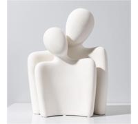 TEMU Estatua de Pareja Abrazándose en Cerámica - Pequeña Escultura Blanca, para Decoración Interior/Exterior, Ideal para Mesa de Café, Jardín, - Regalo Minimalista para , Aniversarios, para el Hogar