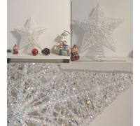 TEMU Estrella de Cima para Árbol de Navidad de 11.5 pulgadas, Adorno del Árbol, Decoración Blanca, Adecuada para Fiestas de Navidad y