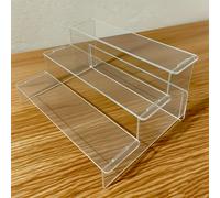 TEMU Exhibidor de acrílico transparente de 3 niveles - Diseño minimalista moderno, vitrina para coleccionables compartimentos para figuras, mini estatuas y kits de modelismo
