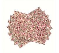 TEMU Exquisitos Bordados | Juego de 4 Manteles Individuales Estilo Vintage - Patrones Florales y Paisley Coloridos, , 30.48 x 45.72 cm, Lavables para Decoración de Comedor o Cocina