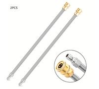 TEMU Extensión para hidrolavadora, Paquete de 2 varillas para hidrolavadora, Varilla de extensión de 17 pulgadas de acero inoxidable para hidrolavadora, Lance de hidrolavadora de conexión rápida de
